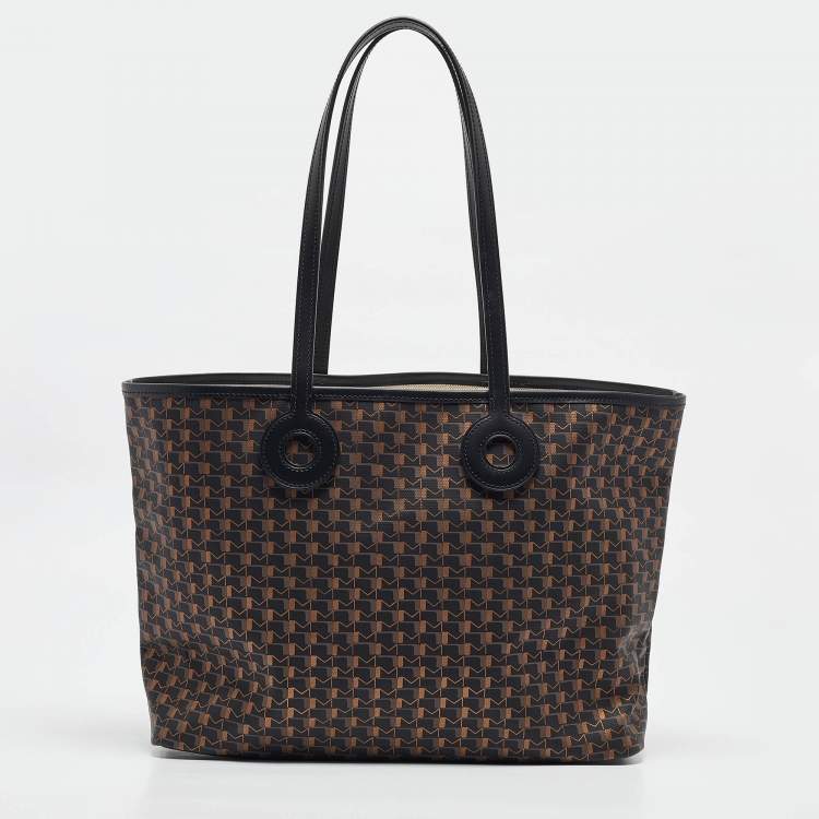 Pre Owned Moynat Black Monogram Coated Canvas and Leather Oh! Ruban Tote