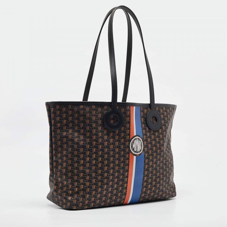 Pre Owned Moynat Black Monogram Coated Canvas and Leather Oh! Ruban Tote