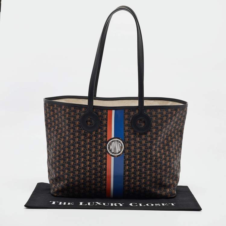Pre Owned Moynat Black Monogram Coated Canvas and Leather Oh! Ruban Tote