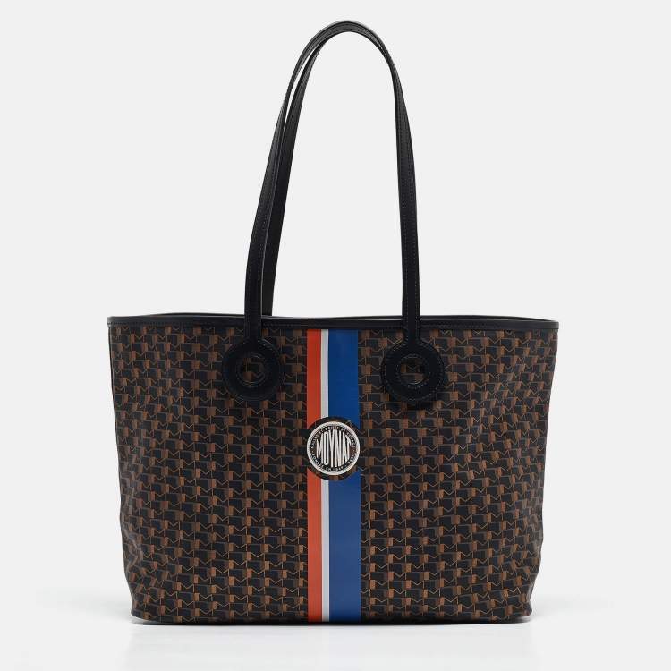 Pre Owned Moynat Black Monogram Coated Canvas and Leather Oh! Ruban Tote