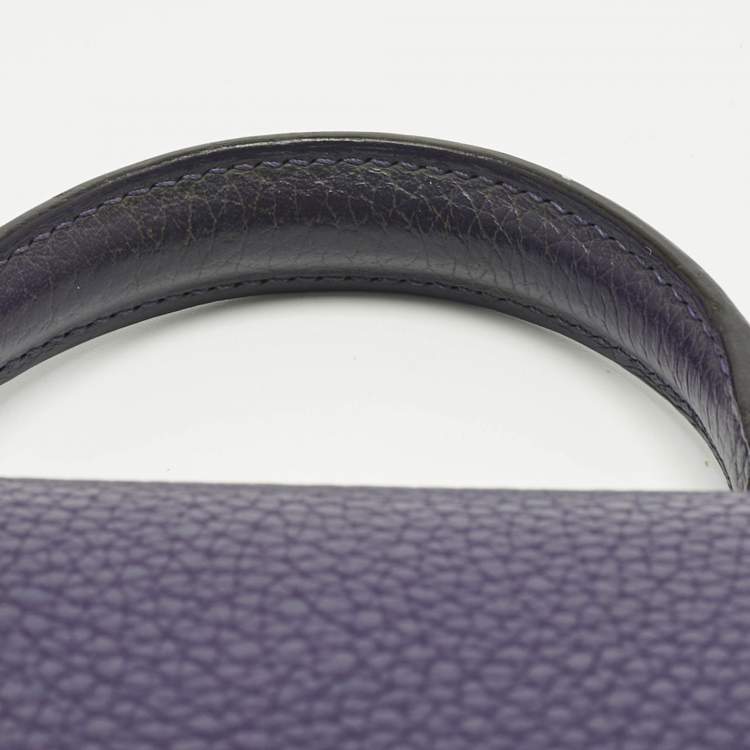 Pre Owned MOYNAT Purple Leather Mini Réjane Top Handle Bag