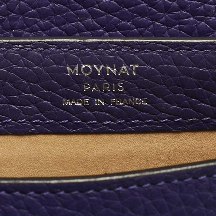 Pre Owned MOYNAT Purple Leather Mini Réjane Top Handle Bag
