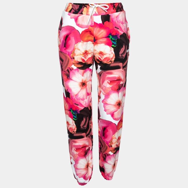 Pre Owned MSGM Multicolor Printed Cotton Track Pants S
