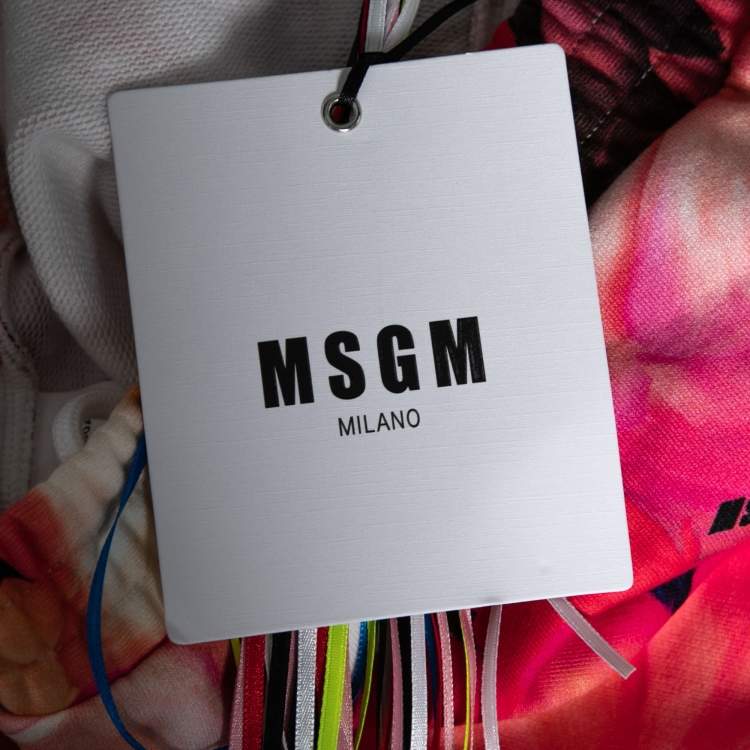Pre Owned MSGM Multicolor Printed Cotton Track Pants S