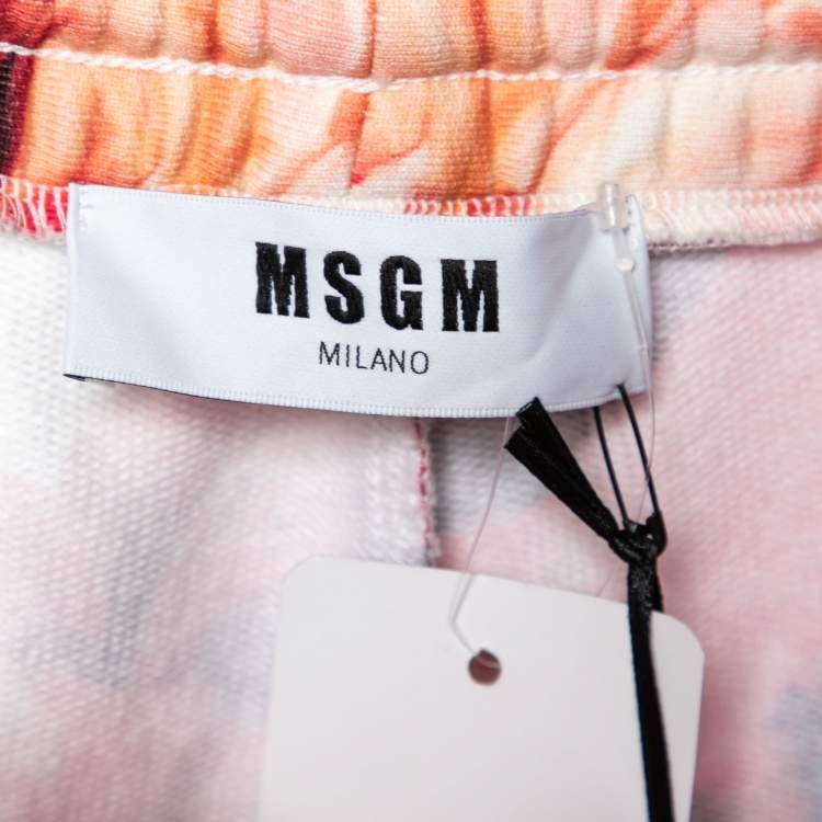 Pre Owned MSGM Multicolor Printed Cotton Track Pants S