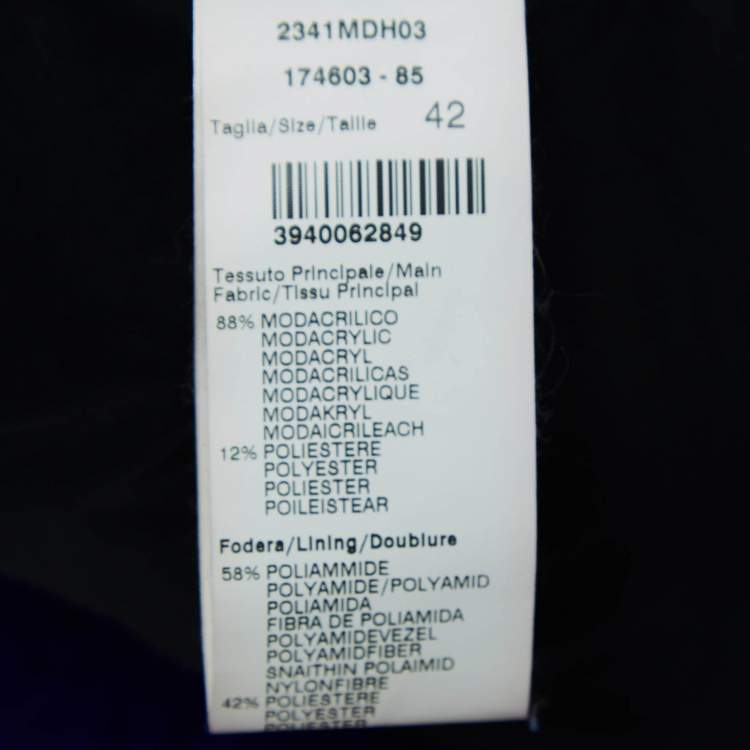 Pre Owned MSGM Blue Faux Fur Jacket M