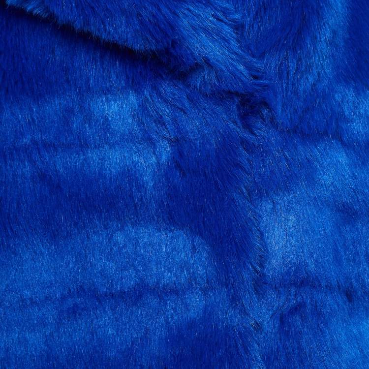 Pre Owned MSGM Blue Faux Fur Jacket M