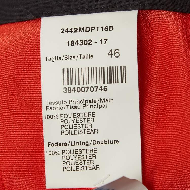 Pre Owned MSGM Orange Satin Straight Cut Trousers L