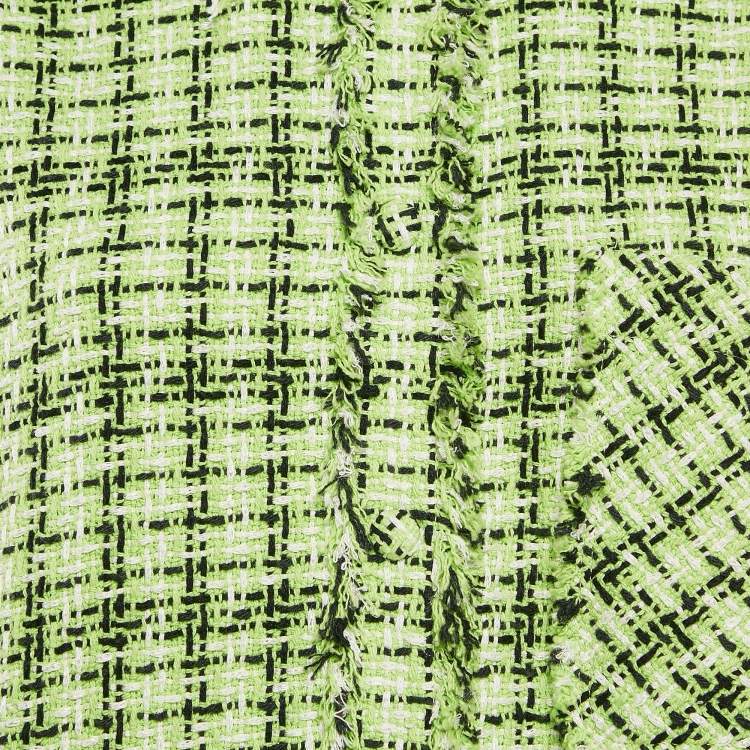 Pre Owned MSGM Green Tweed Fringed Jacket S