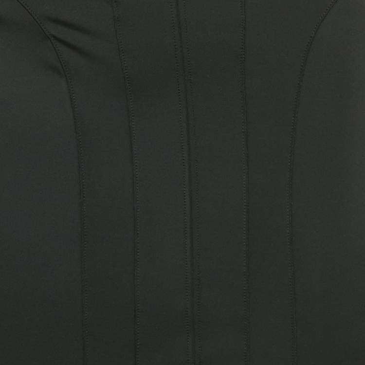 Pre Owned Mugler x H&M Black Tulle Trim Jersey Bodycon Dress S