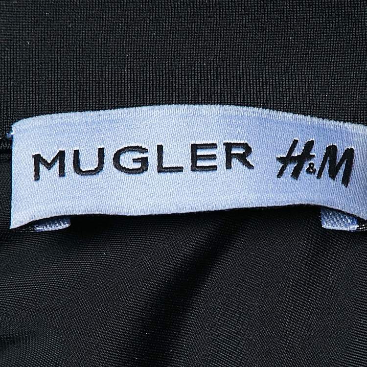 Pre Owned Mugler x H&M Multicolor Paneled Jersey Full Sleeve Mini Dress XS