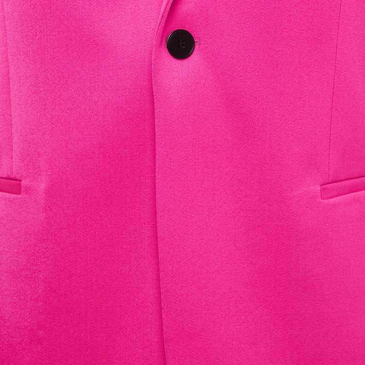 Pre Owned Mugler Fuchsia Pink Wool Single Breasted Blazer XL