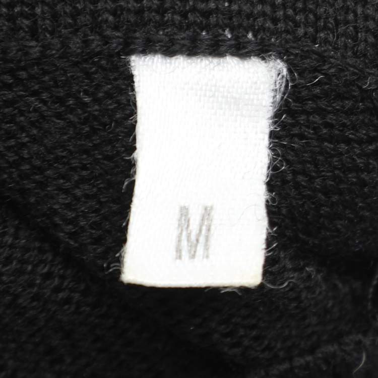 Pre Owned MUGLER Black/Cream Wool Knit Full Sleeve Sweater M