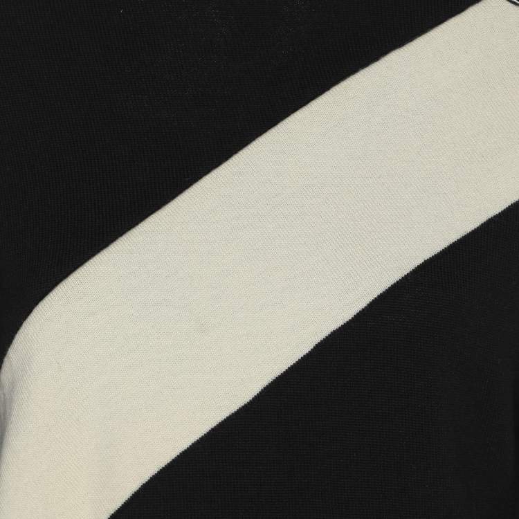 Pre Owned MUGLER Black/Cream Wool Knit Full Sleeve Sweater M
