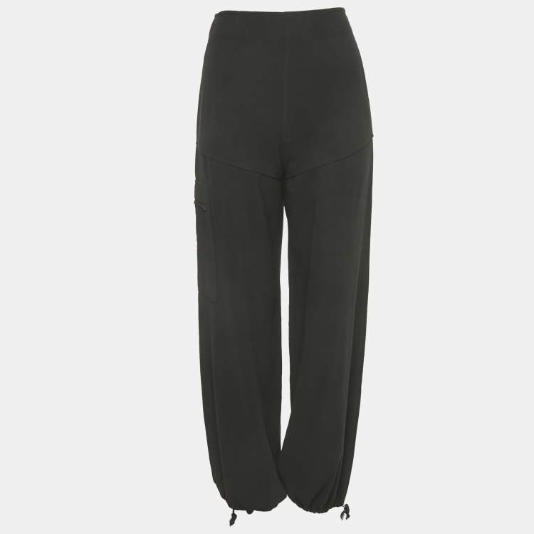 Pre Owned Mugler Black Crepe Jogger Pants M
