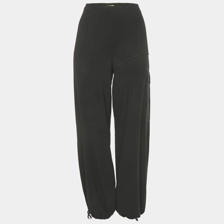 Pre Owned Mugler Black Crepe Jogger Pants M