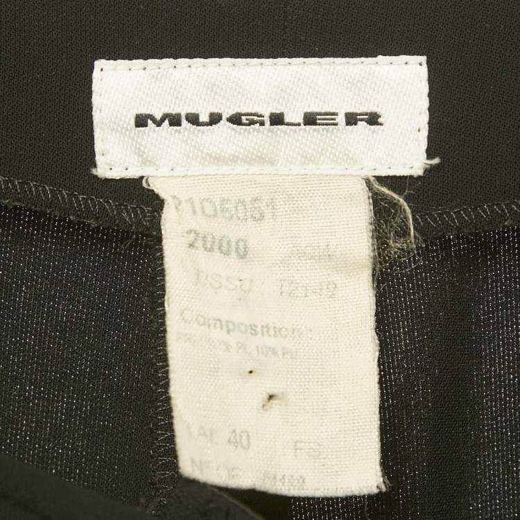 Pre Owned Mugler Black Crepe Jogger Pants M