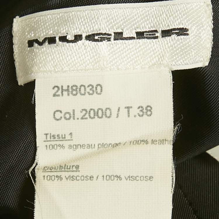 مملوكة مسبقًا MUGLER Black Leather Strapless Top M