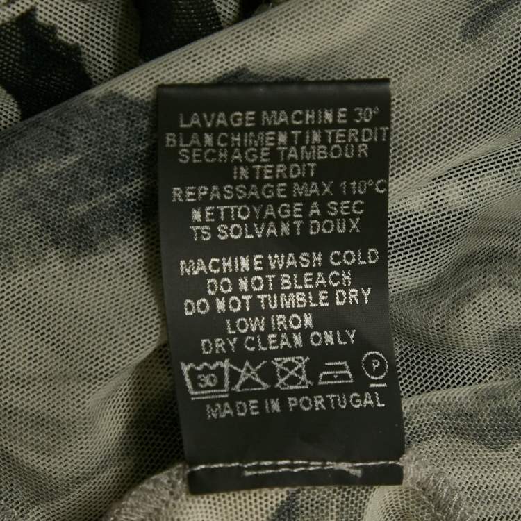مملوكة مسبقًا Mugler Grey Camouflage Print Mesh Bodysuit L