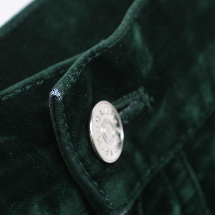 Pre Owned Mugler Green Velvet Pants M