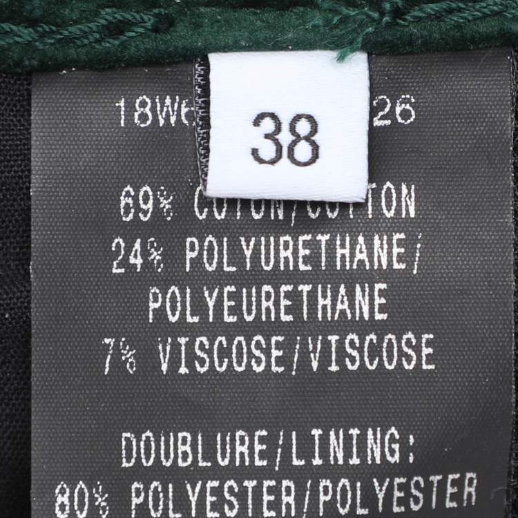 Pre Owned Mugler Green Velvet Pants M