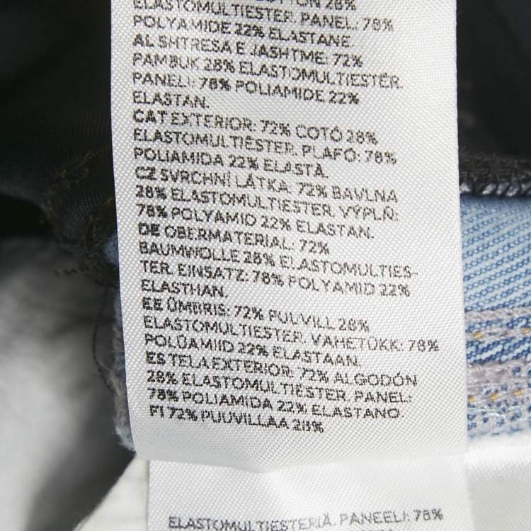 Pre Owned MUGLER X H&M Blue & Black Panel Denim Spiral Skinny Jeans M Waist 27"