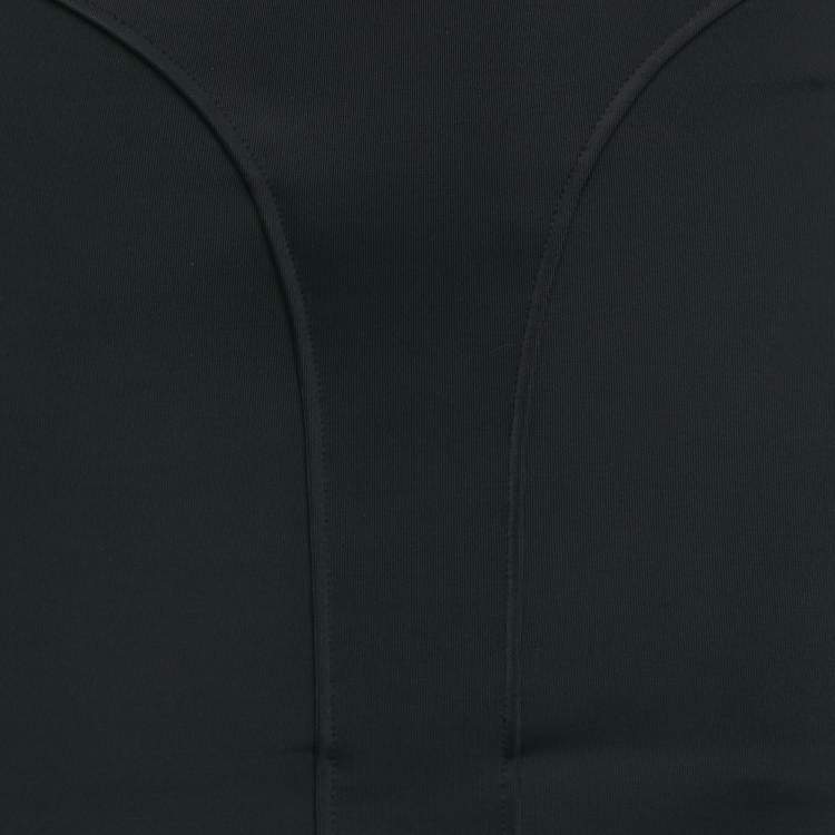 Pre Owned MUGLER Black Jersey Cut-Out Waist Mini Skirt S