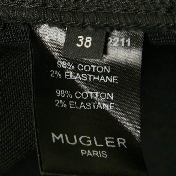 Pre Owned MUGLER Black Denim Low Waist Shorts S/Waist 29"