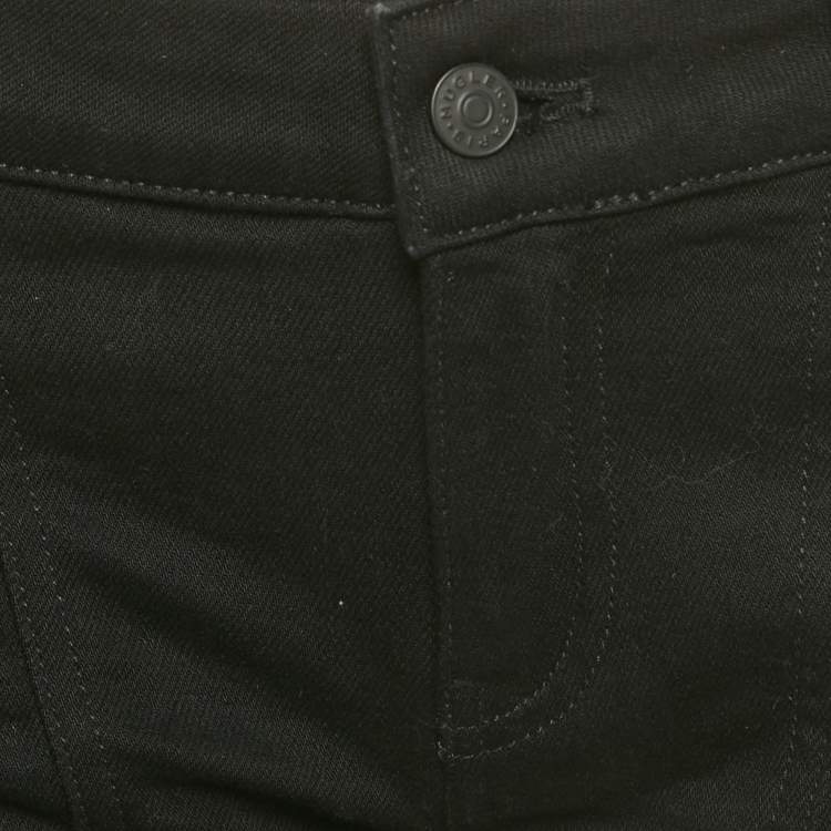Pre Owned MUGLER Black Denim Low Waist Shorts S/Waist 29"