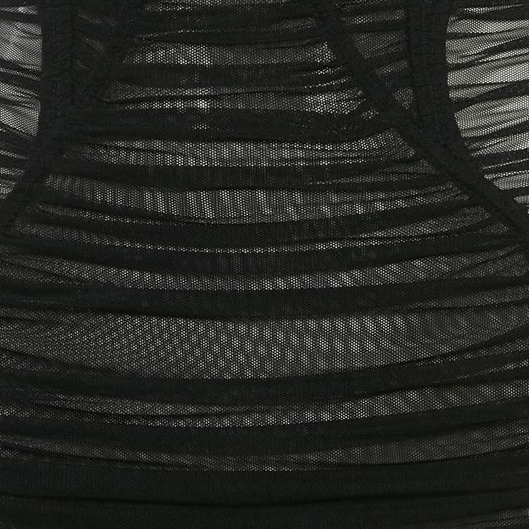 Pre Owned فستان ضيق موغلار شباك أسود مكشكش صغير