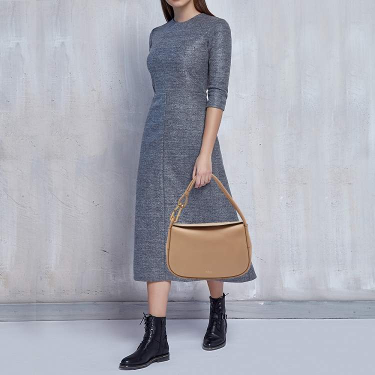 Pre Owned Mulberry Beige Leather Link Shoulder Bag