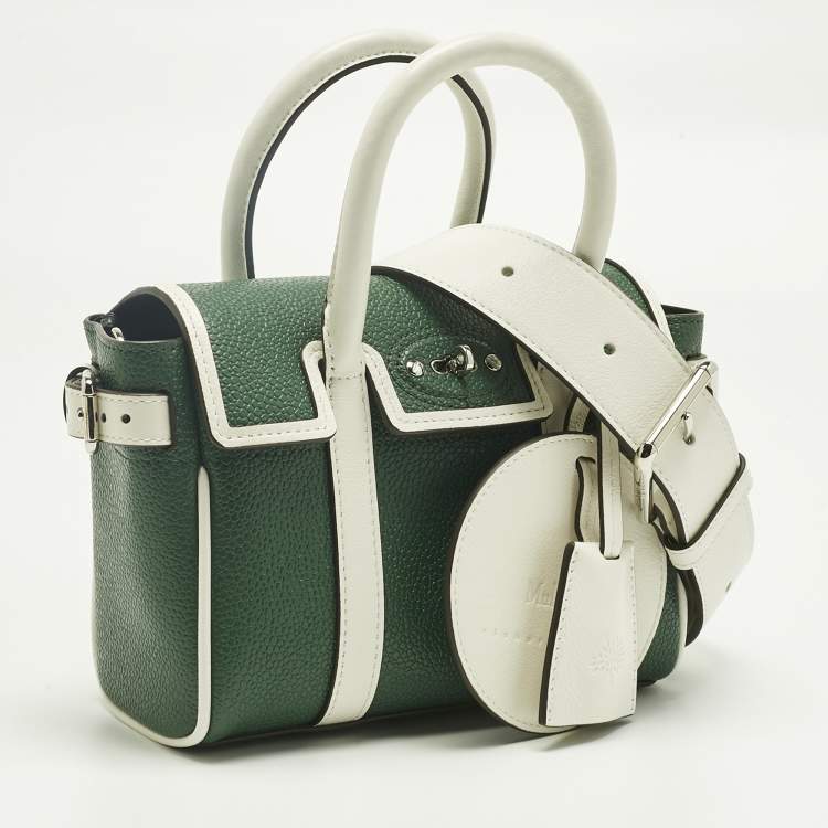 Pre Owned Mulberry x Richard Malone Green/White Leather Mini Bayswater Satchel