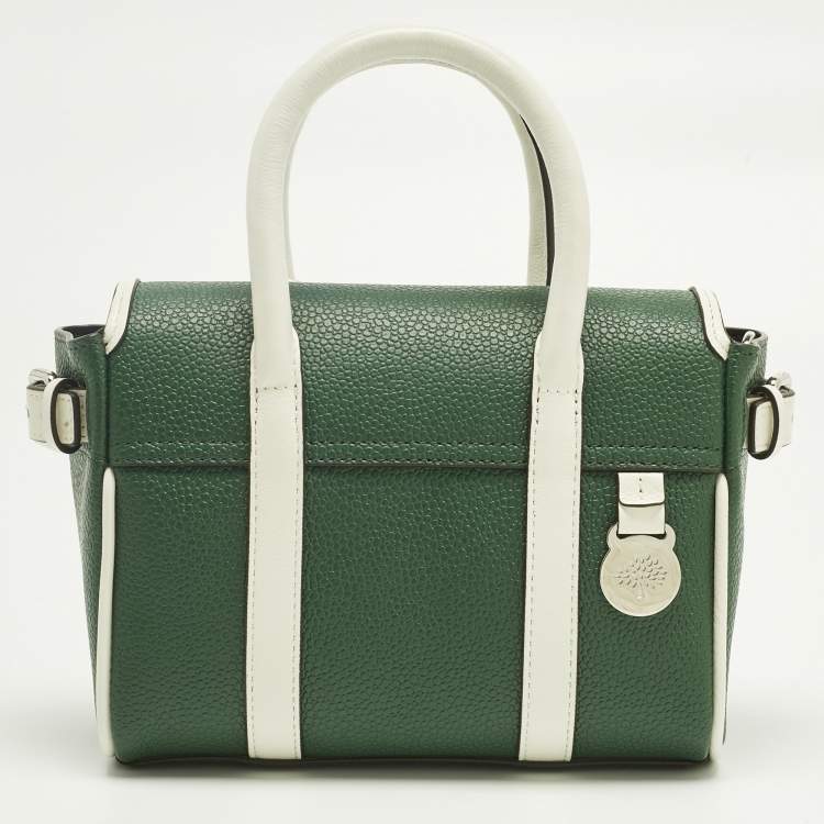 Pre Owned Mulberry x Richard Malone Green/White Leather Mini Bayswater Satchel