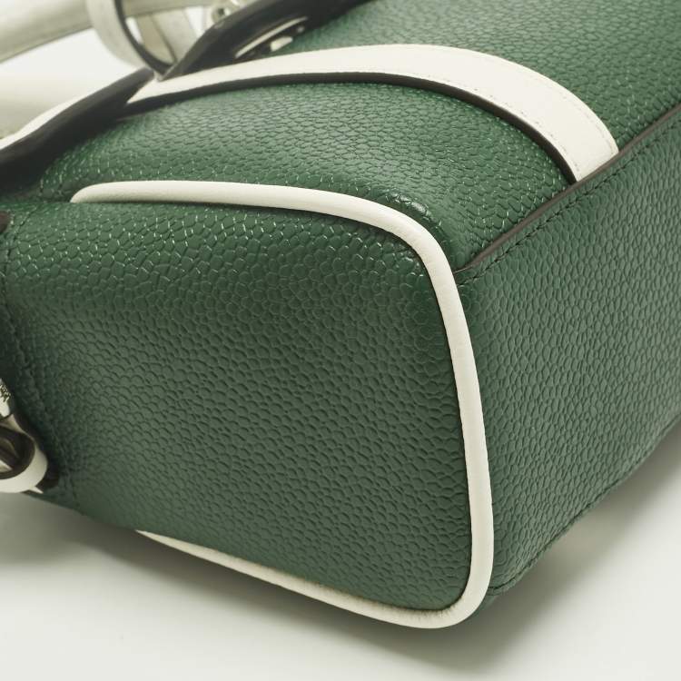 Pre Owned Mulberry x Richard Malone Green/White Leather Mini Bayswater Satchel