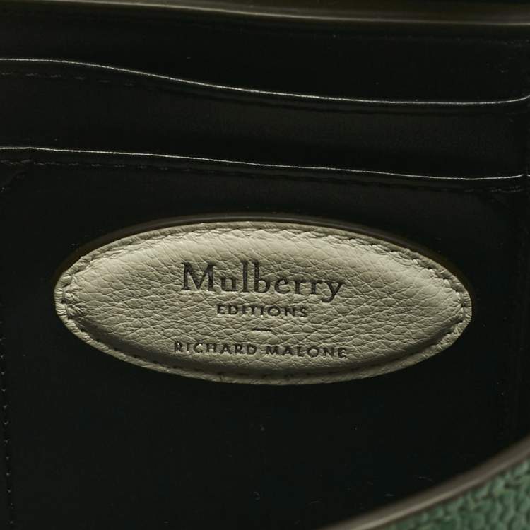 Pre Owned Mulberry x Richard Malone Green/White Leather Mini Bayswater Satchel