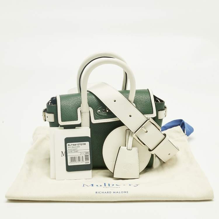 Pre Owned Mulberry x Richard Malone Green/White Leather Mini Bayswater Satchel