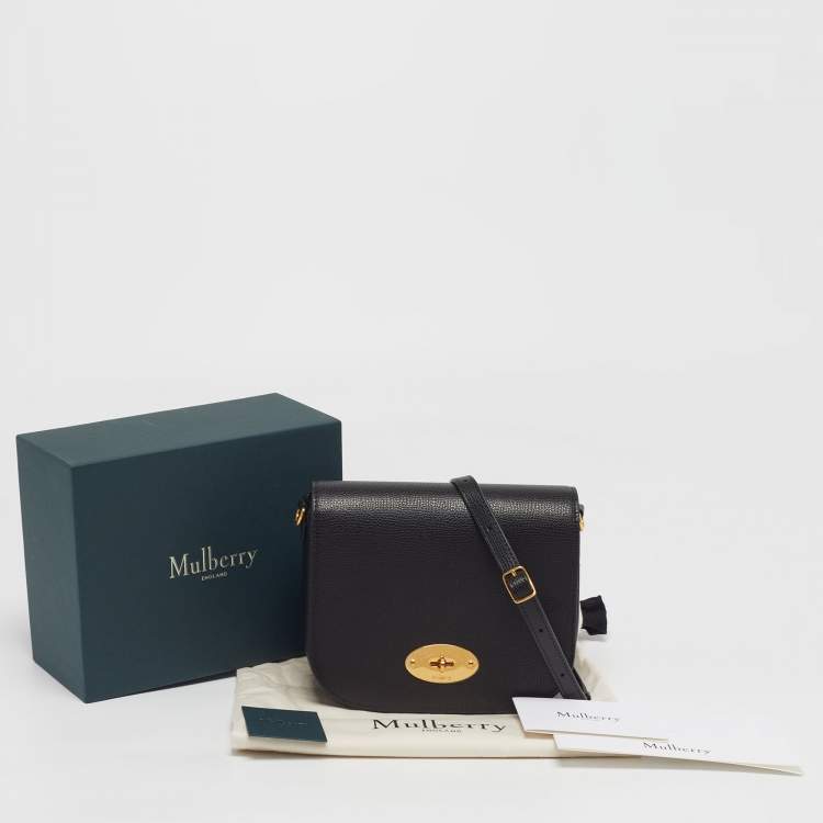 Pre Owned حقيبة كروس مالبري دارلي جلد أسود صغيرة