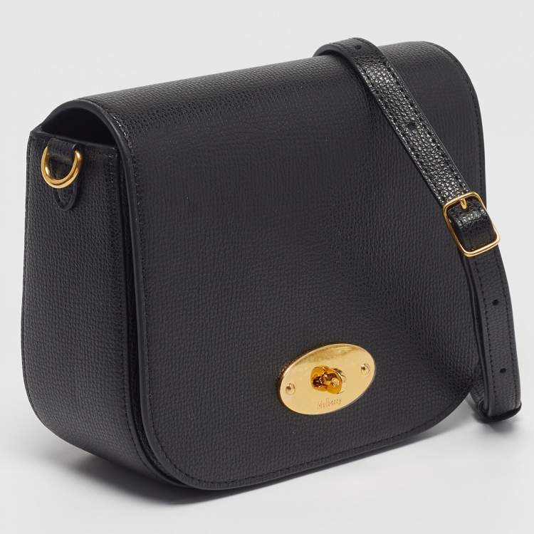 Pre Owned حقيبة كروس مالبري دارلي جلد أسود صغيرة