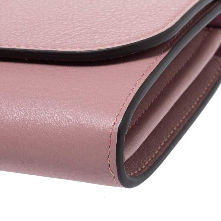 Pre Owned Mulberry Mocha Rose Leather Medium Amberley Wallet