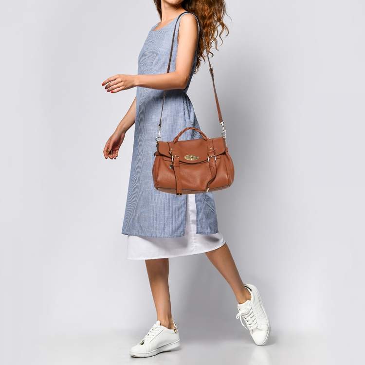 Pre Owned Mulberry Brown Leather Alexa Satchel