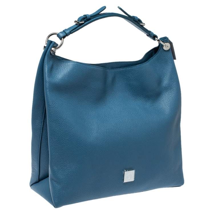 Pre Owned Mulberry Street Blue Leather Freya Hobo 