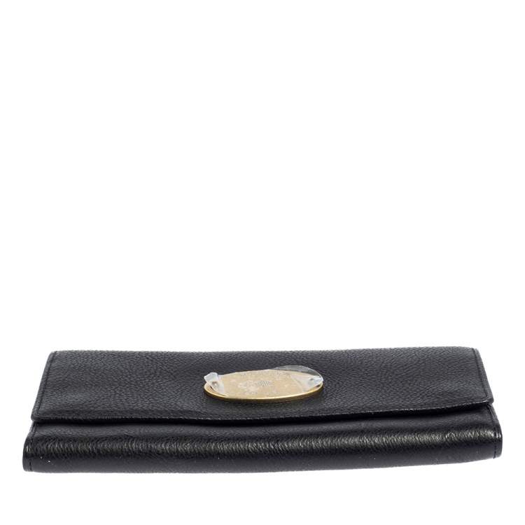 Pre Owned Mulberry Black Leather Continental Wallet