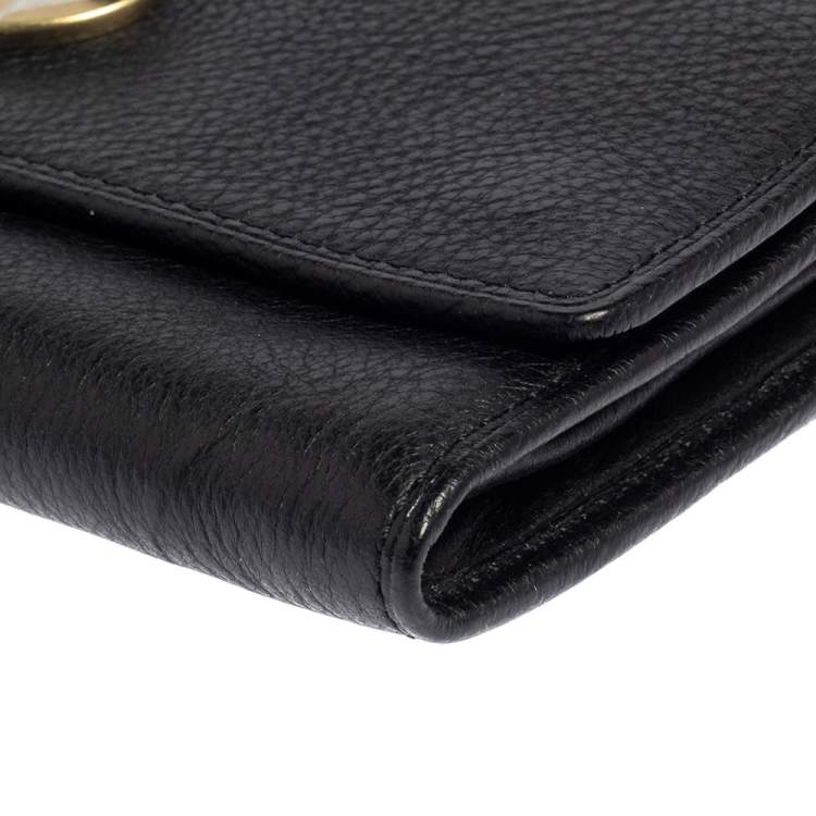 Pre Owned Mulberry Black Leather Continental Wallet