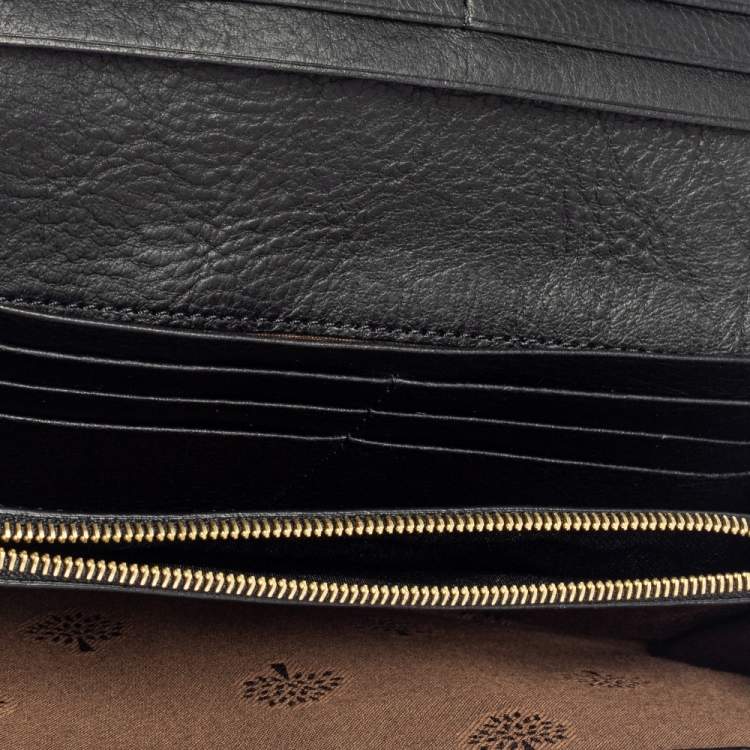 Pre Owned Mulberry Black Leather Continental Wallet