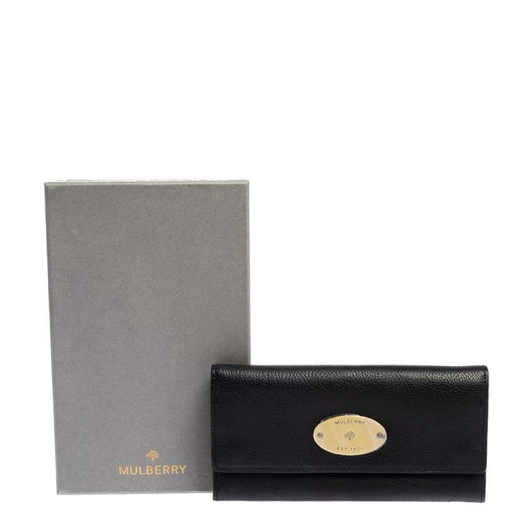 Pre Owned Mulberry Black Leather Continental Wallet