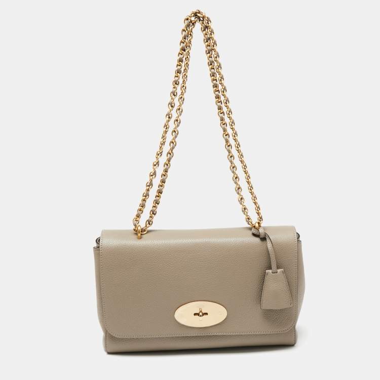 Mulberry Vintage Beige Pebbled Leather Top Zip Handbag