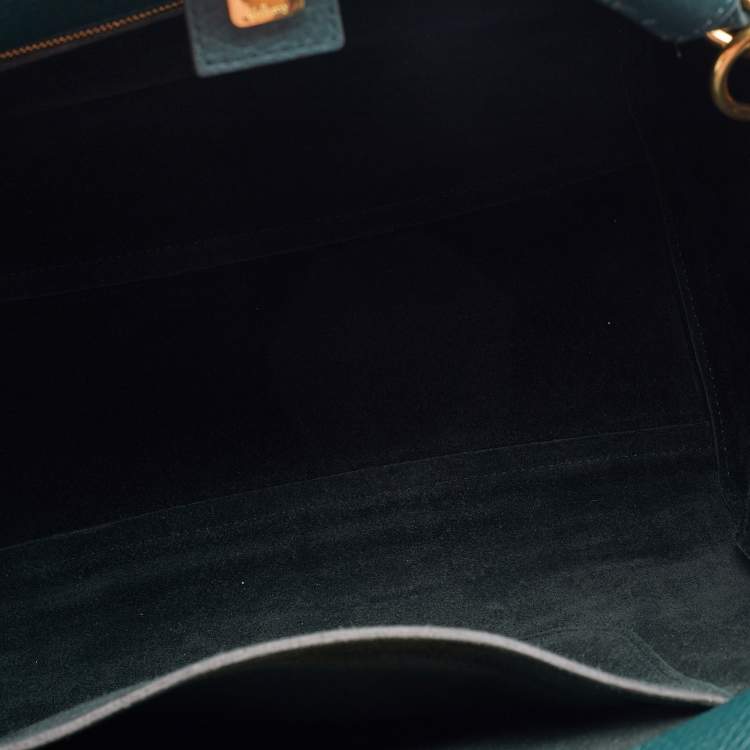 Pre Owned Mulberry Green Grained Leather Iris Top Handle Bag