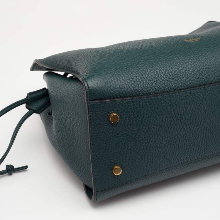 Pre Owned Mulberry Green Grained Leather Iris Top Handle Bag