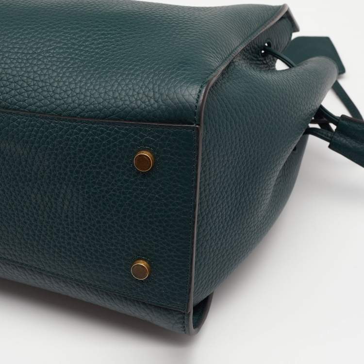 Pre Owned Mulberry Green Grained Leather Iris Top Handle Bag