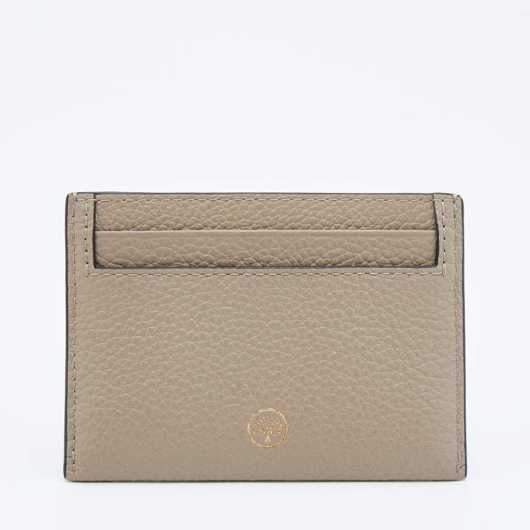 Pre Owned Mulberry Grey Grained Leather Card Holder